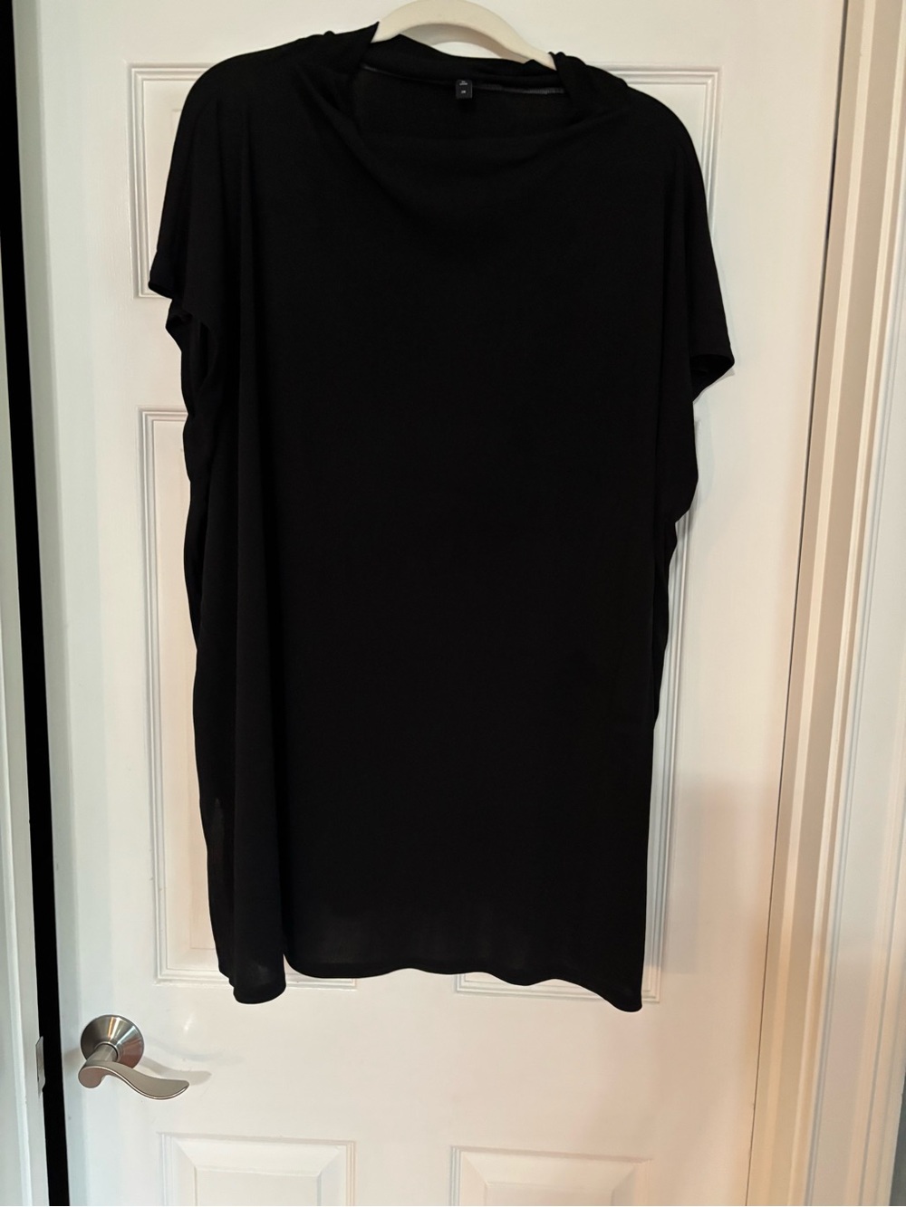 Eileen Fisher Black Short-Sleeve silk tunic top